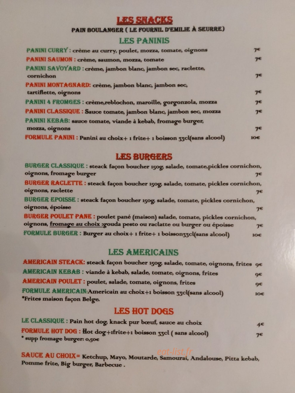 Raphael'o pizzas — carte page 3