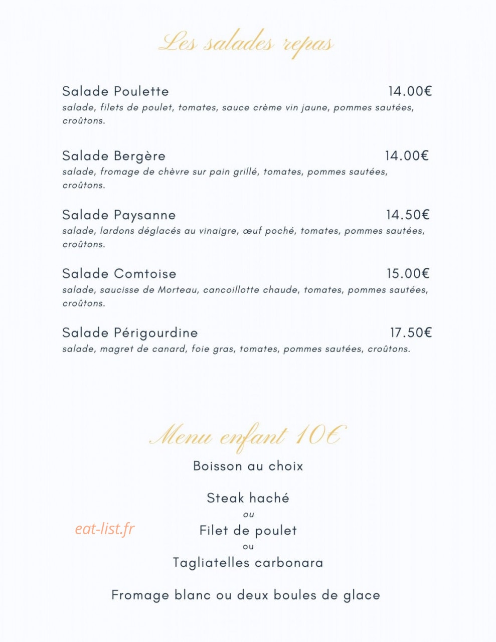 Auberge de la Gouillette — carte page 3