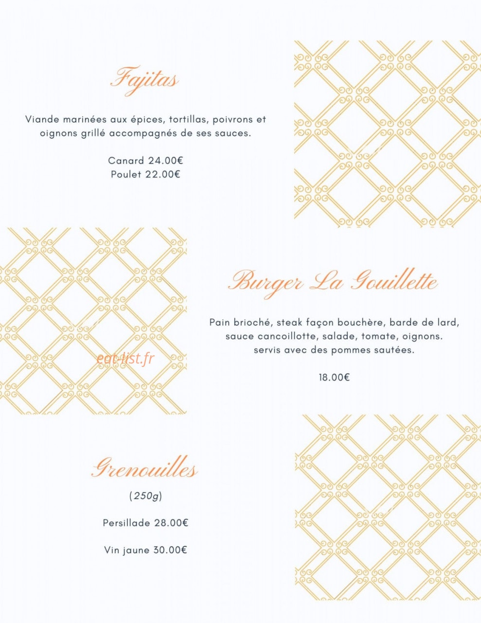 Auberge de la Gouillette — carte page 7