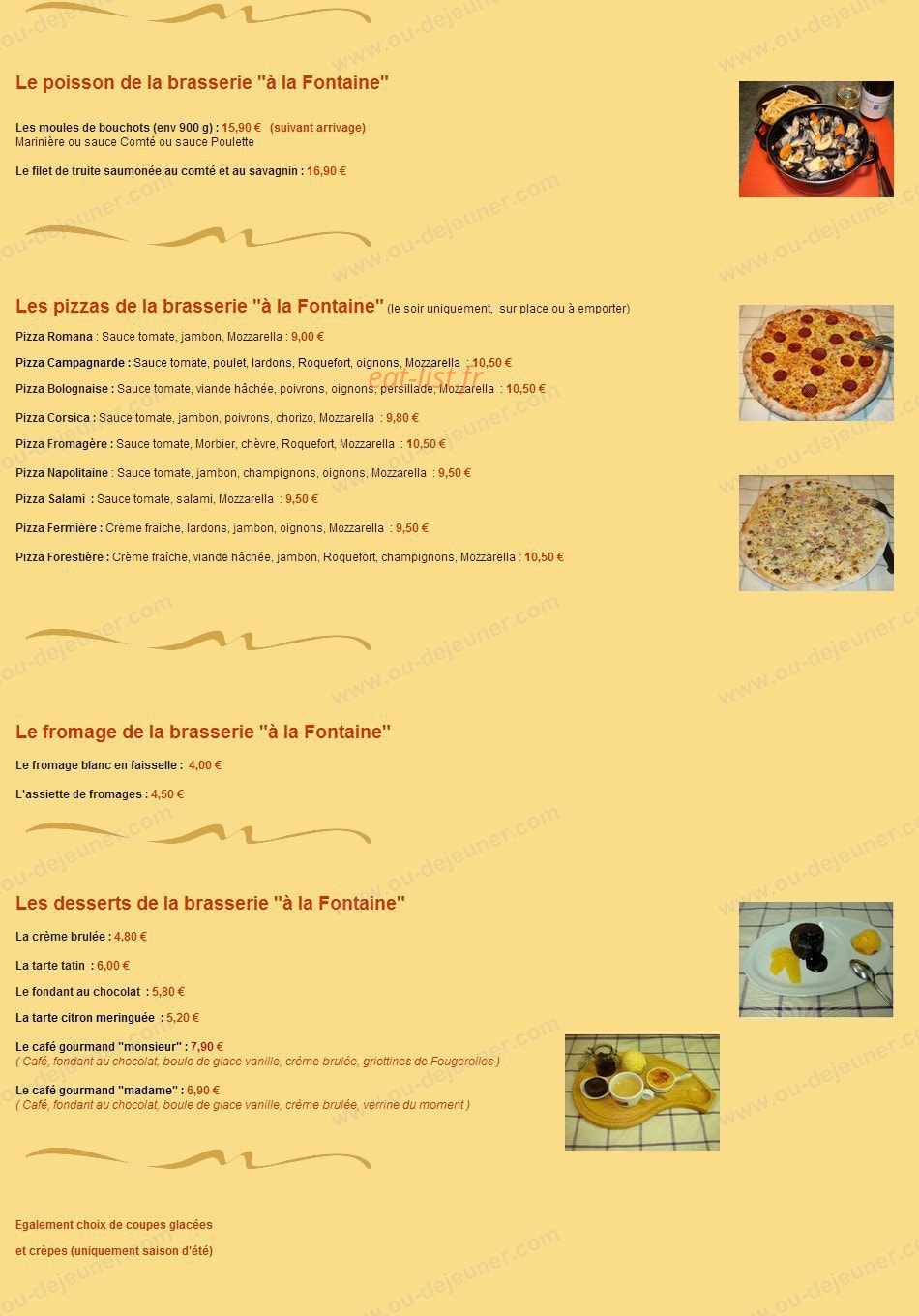 Le bistrot de La Fontaine — carte page 3