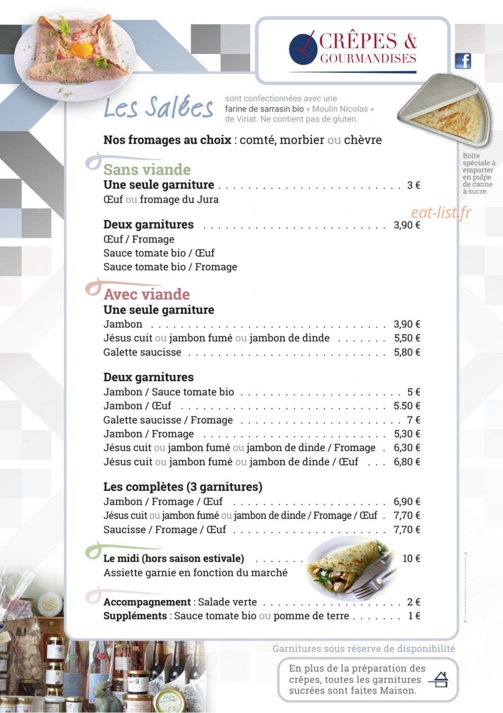 Crêpes & Gourmandises — carte page 1