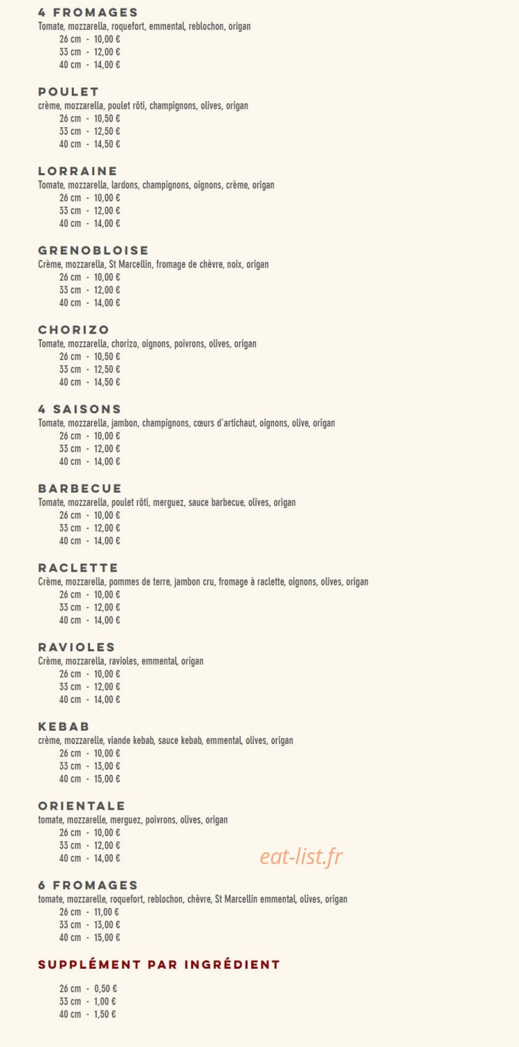 Pizza Chez Francesco et fils — carte page 2