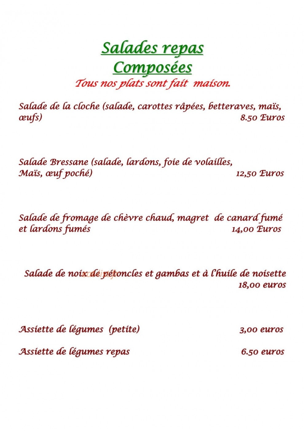 Restaurant De La Cloche — carte page 9