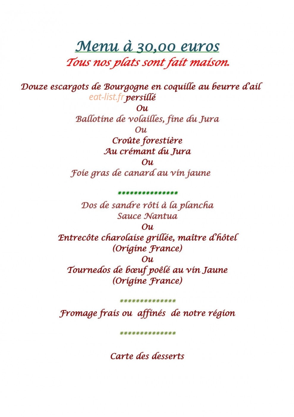 Restaurant De La Cloche — carte page 3