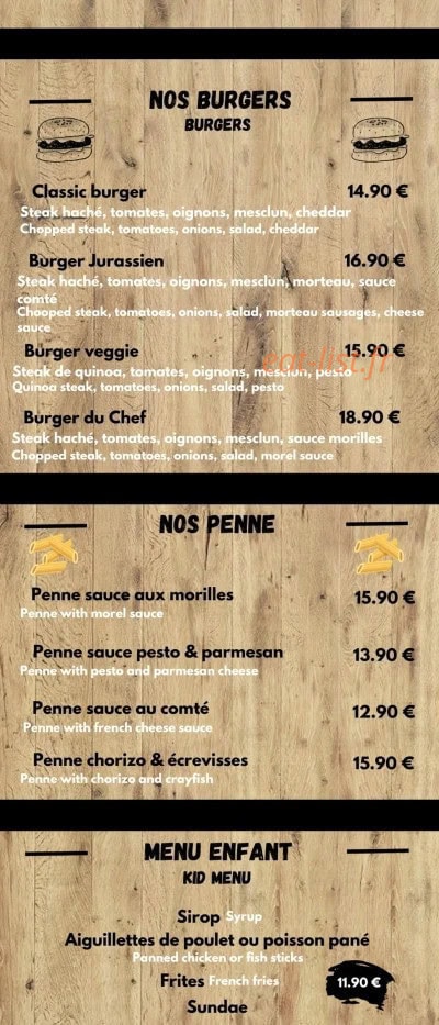 Restaurant des Lacs — carte page 4