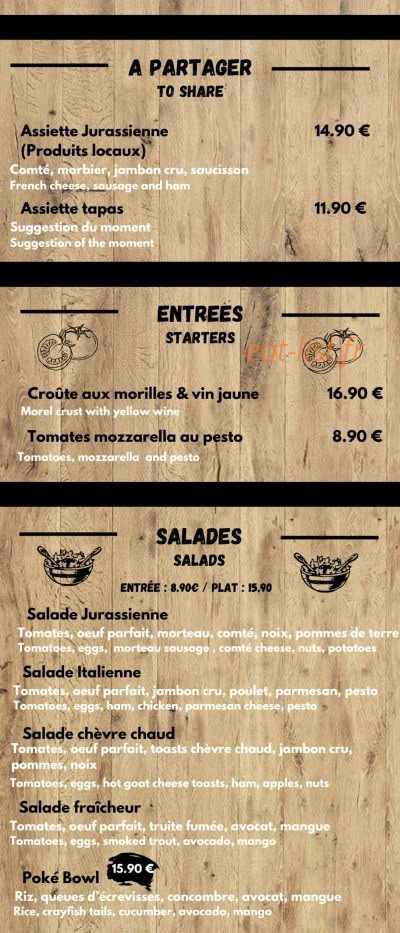 Restaurant des Lacs — carte page 2