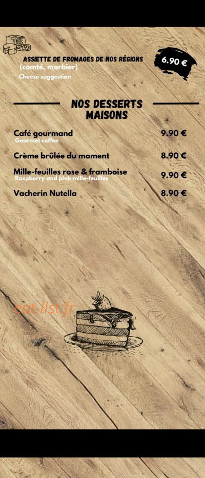 Restaurant des Lacs — carte page 5