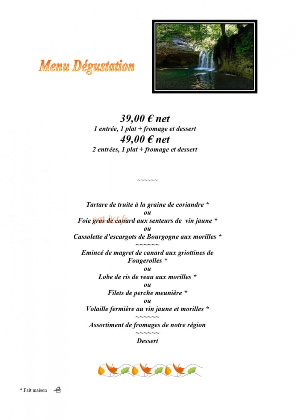 Auberge du Herisson — carte page 8