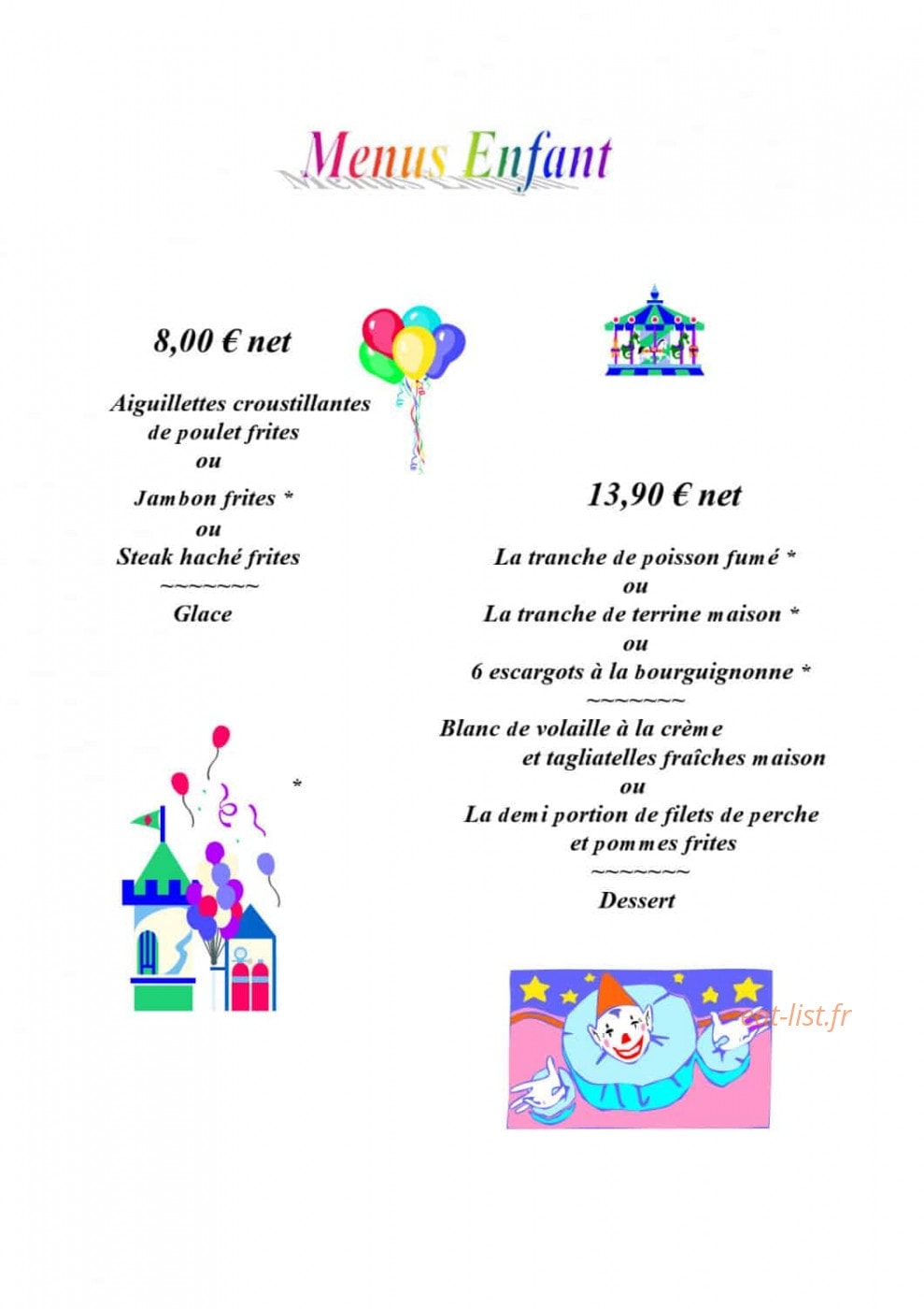 Auberge du Herisson — carte page 9