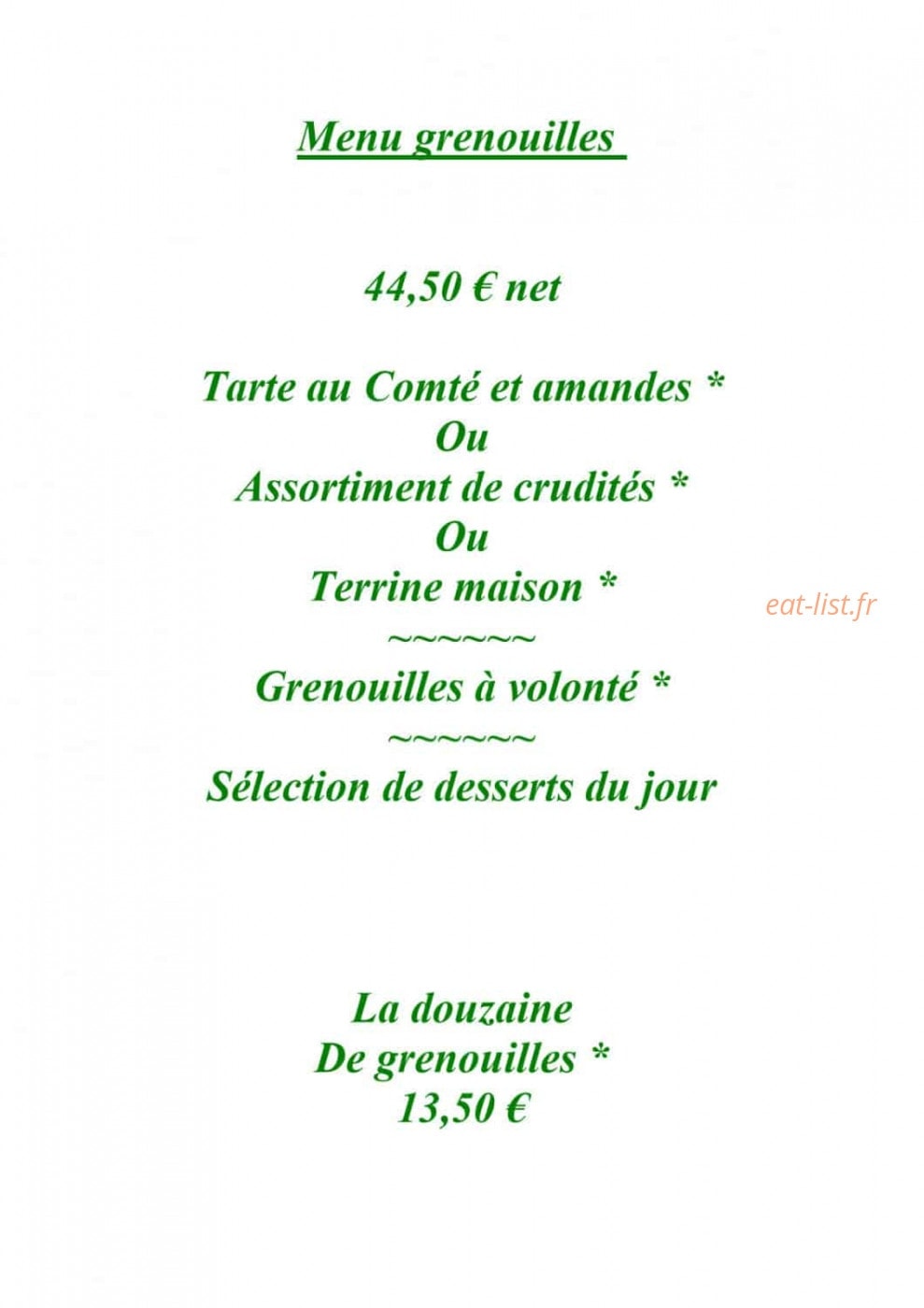 Auberge du Herisson — carte page 3