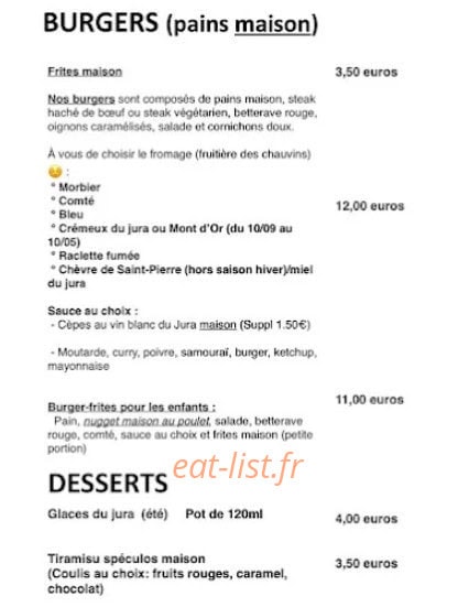 Jurassic burger et pizza — carte page 2