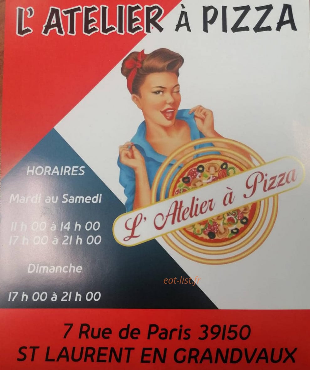 Carte et menu L'atelier a pizza Saint Laurent en Grandvaux