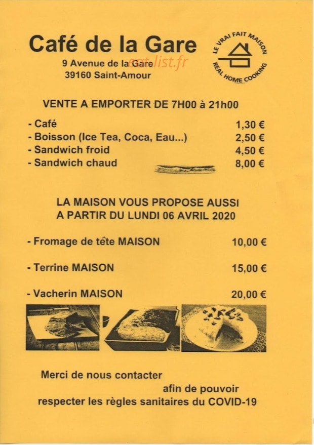 Café de la Gare — carte page 1