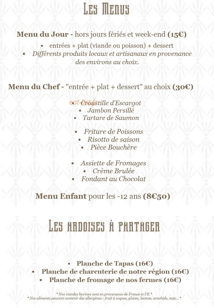 Café Français — carte page 1