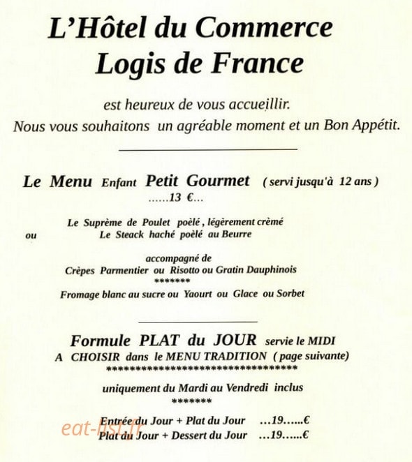 Hotel du Commerce — carte page 1