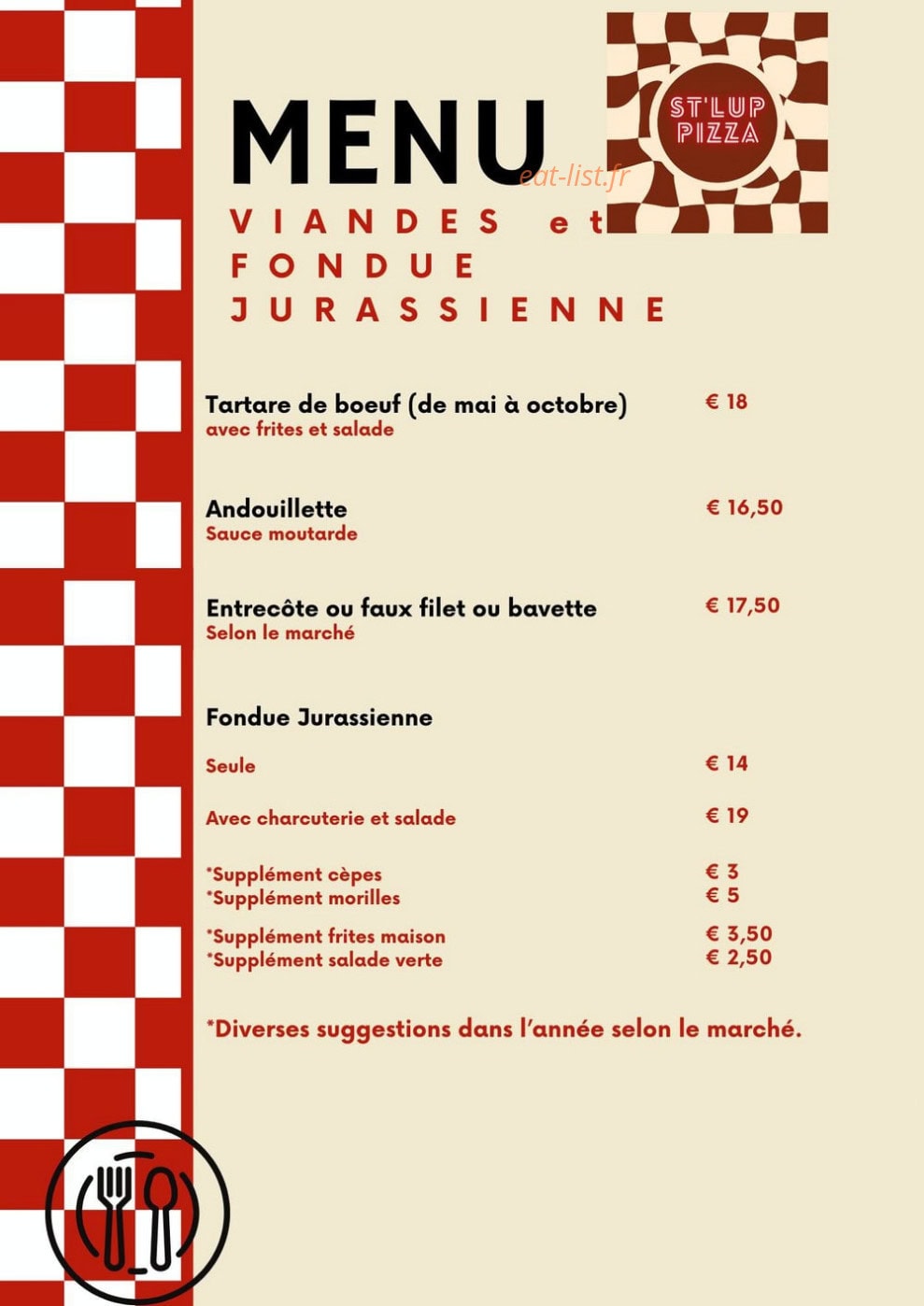 Saint Lup'Pizza — carte page 3