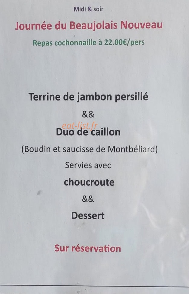 Au Cul d'poule — carte page 1