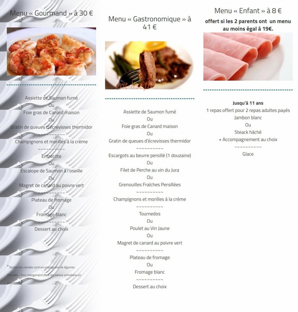 Restaurant de la Gare — carte page 2