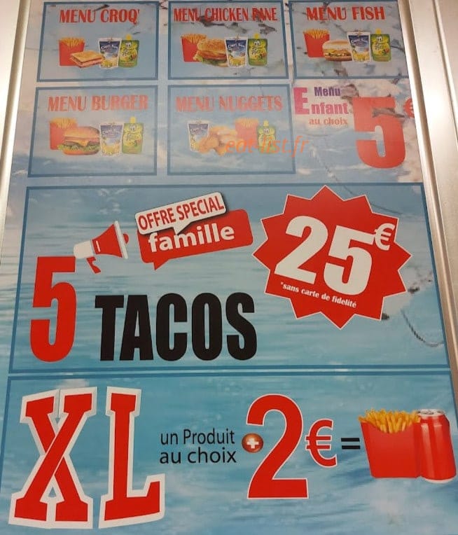 Bkc Snack — carte page 1