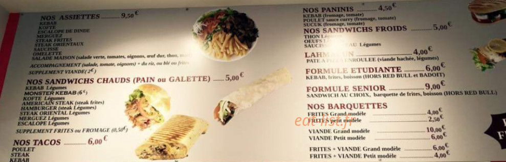 La Sandwicherie San Claudienne — carte page 1