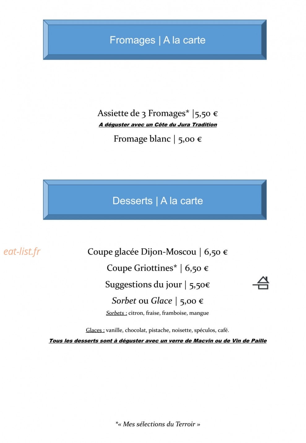 Restaurant le Loft — carte page 8