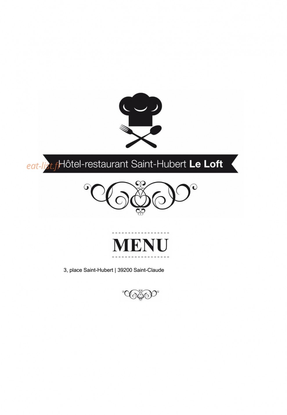 Restaurant le Loft — carte page 1
