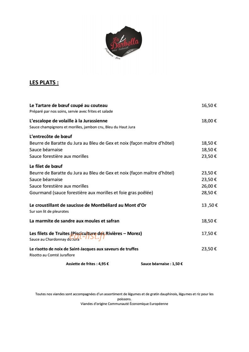 La Darbella — carte page 2