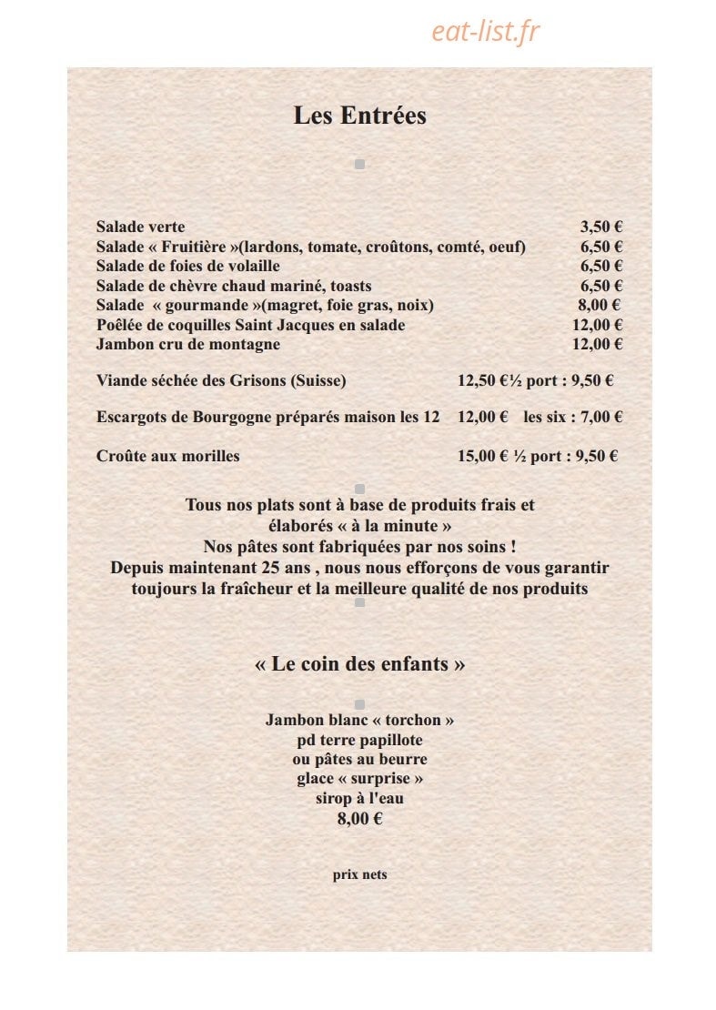 La Fruitière — carte page 2