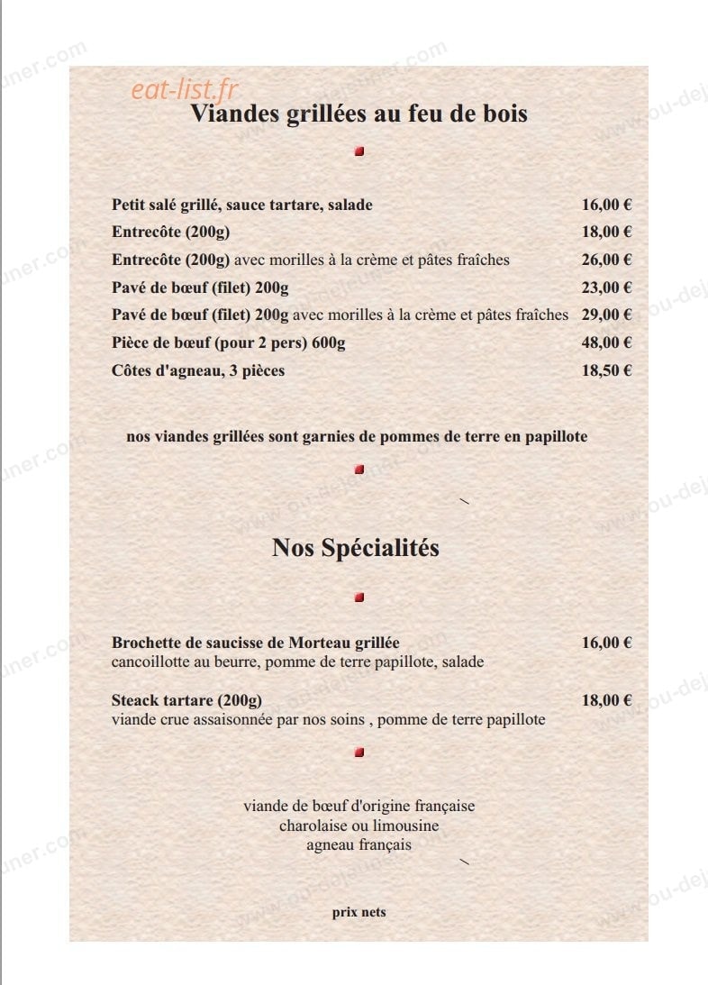 La Fruitière — carte page 3