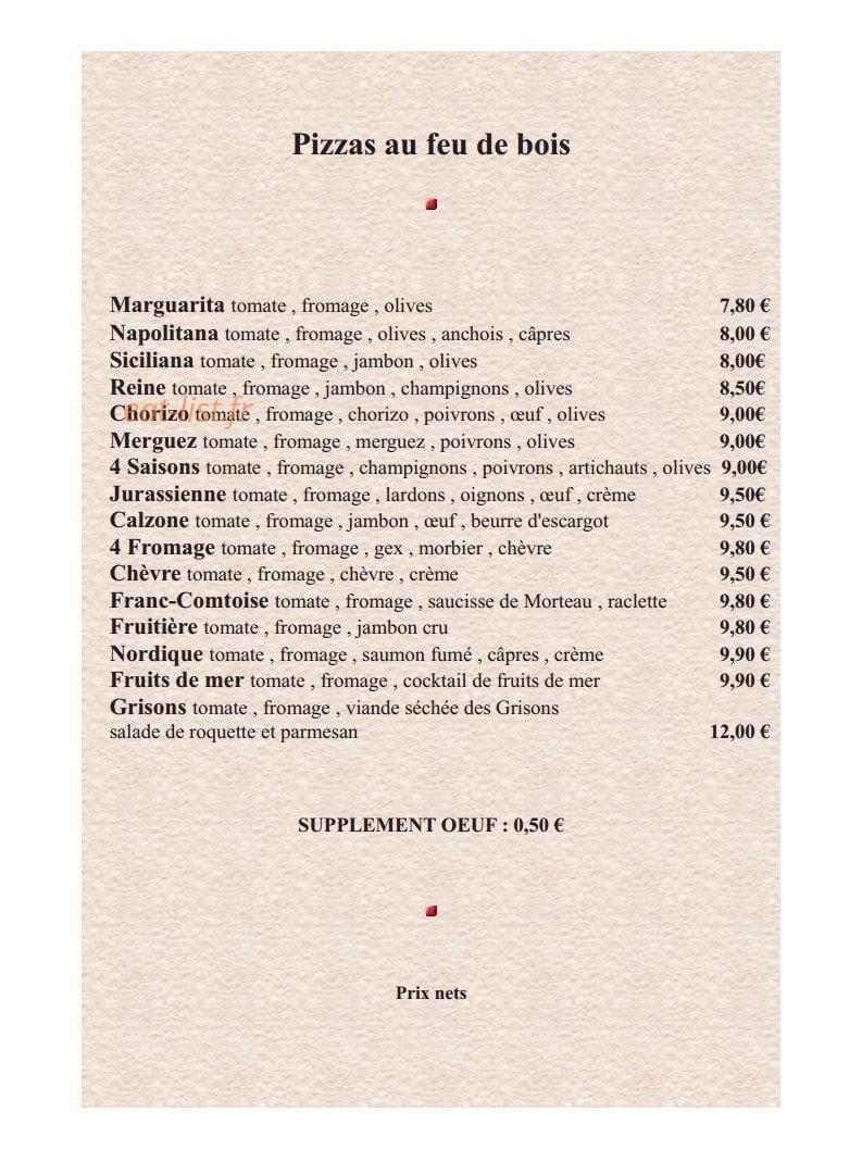 La Fruitière — carte page 4
