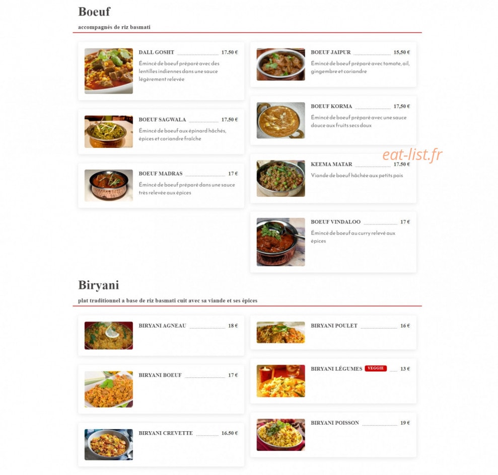 Le Jaipur — carte page 4