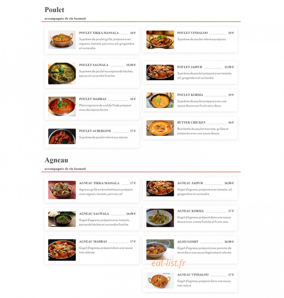 Le Jaipur — carte page 3