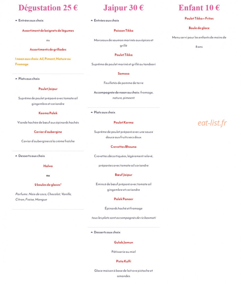 Le Jaipur — carte page 1