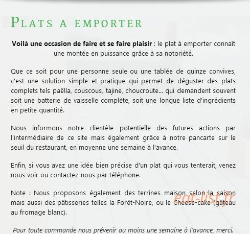 Les Quatre Saisons — carte page 1