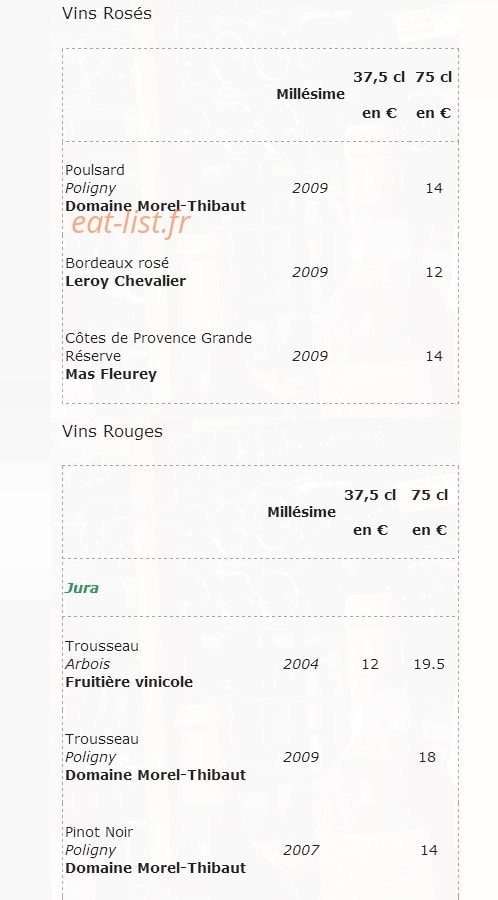Les Quatre Saisons — carte page 5