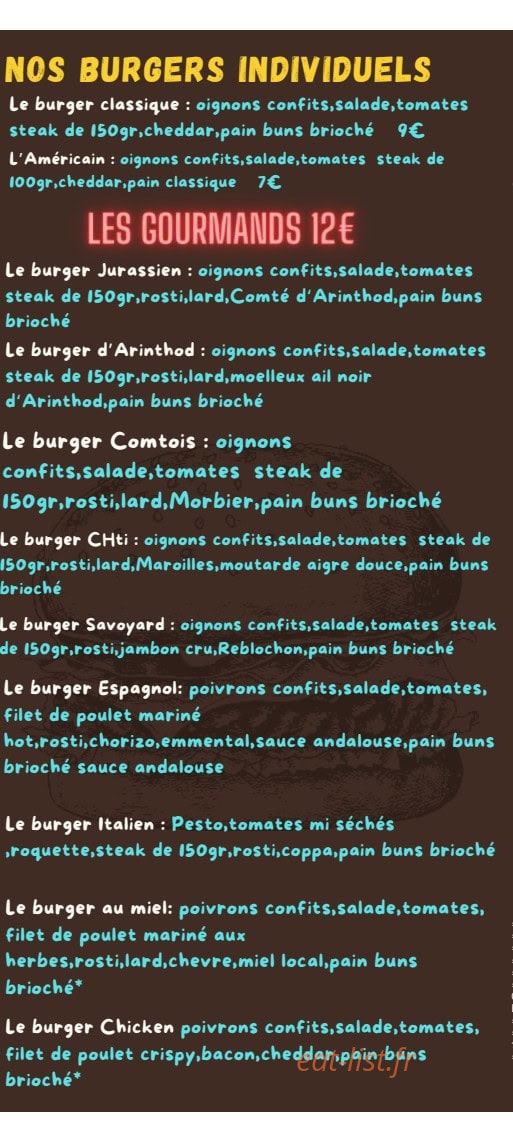 La maison du Burger — carte page 3