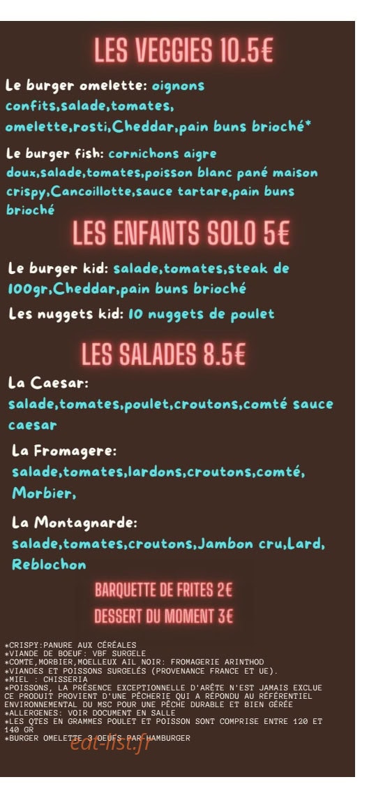 La maison du Burger — carte page 4