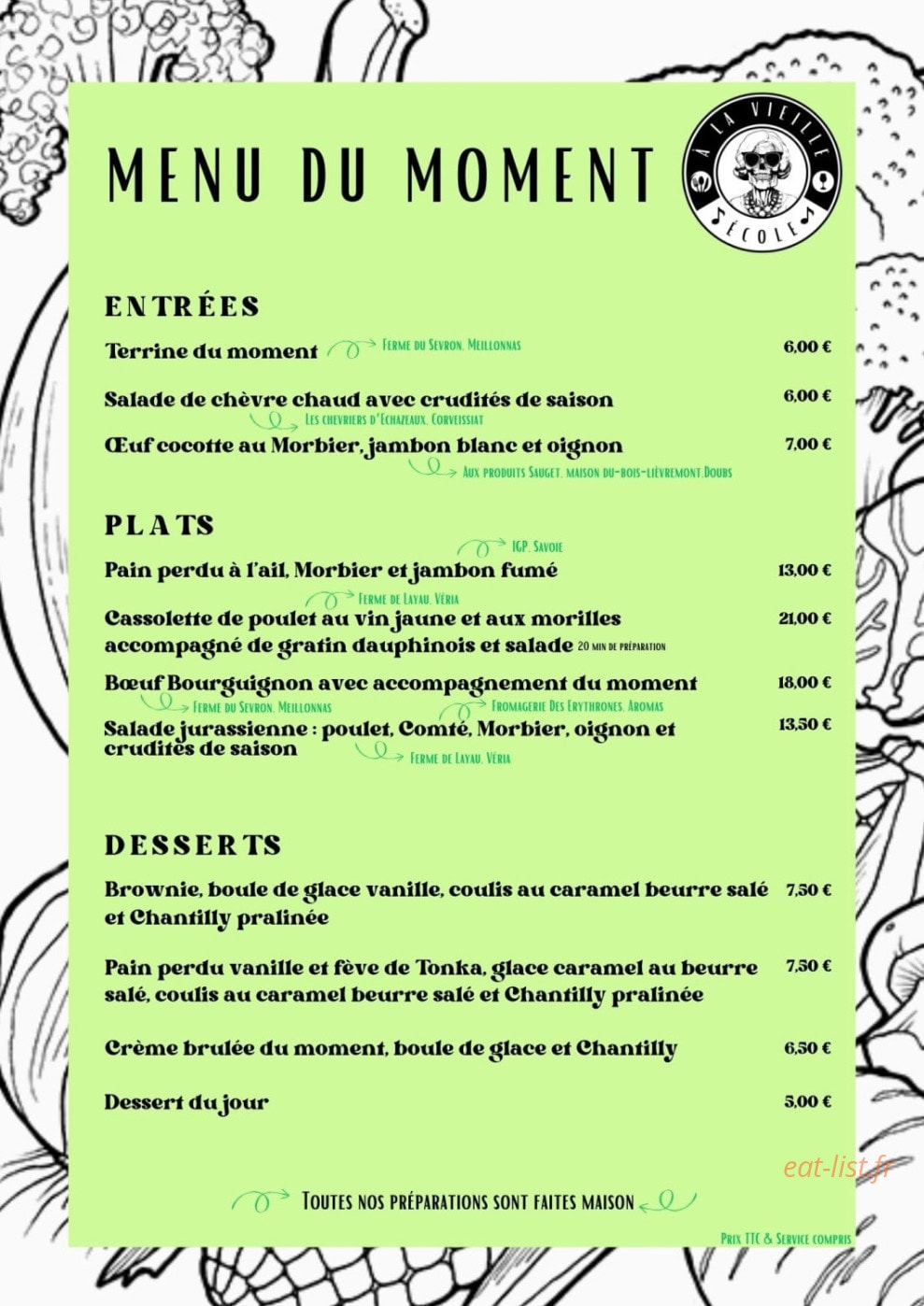 A la Vieille Ecole — carte page 4