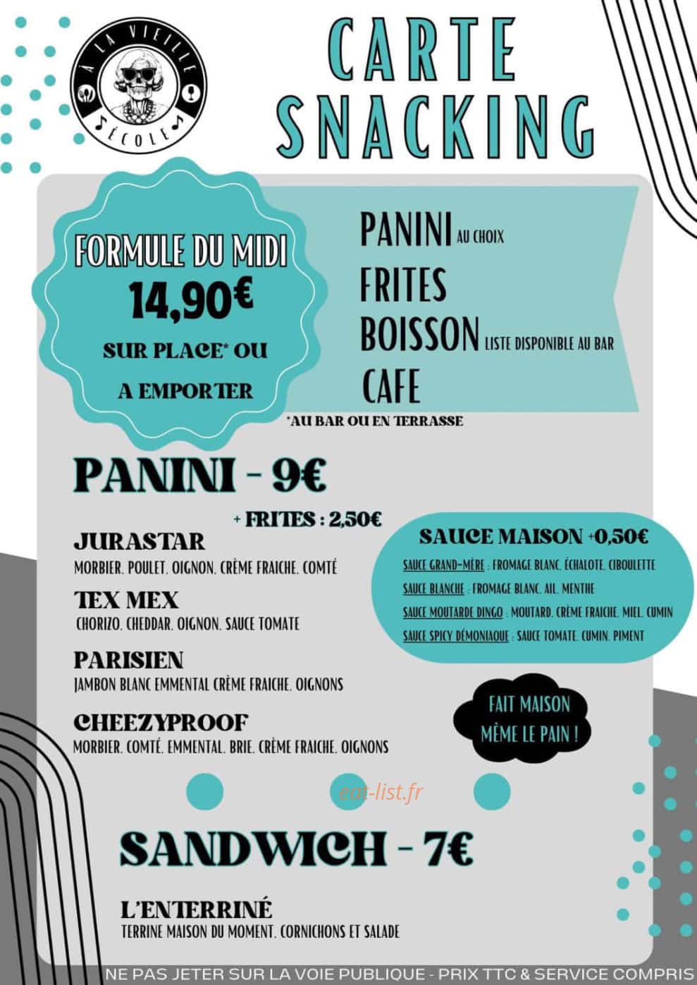 A la Vieille Ecole — carte page 2