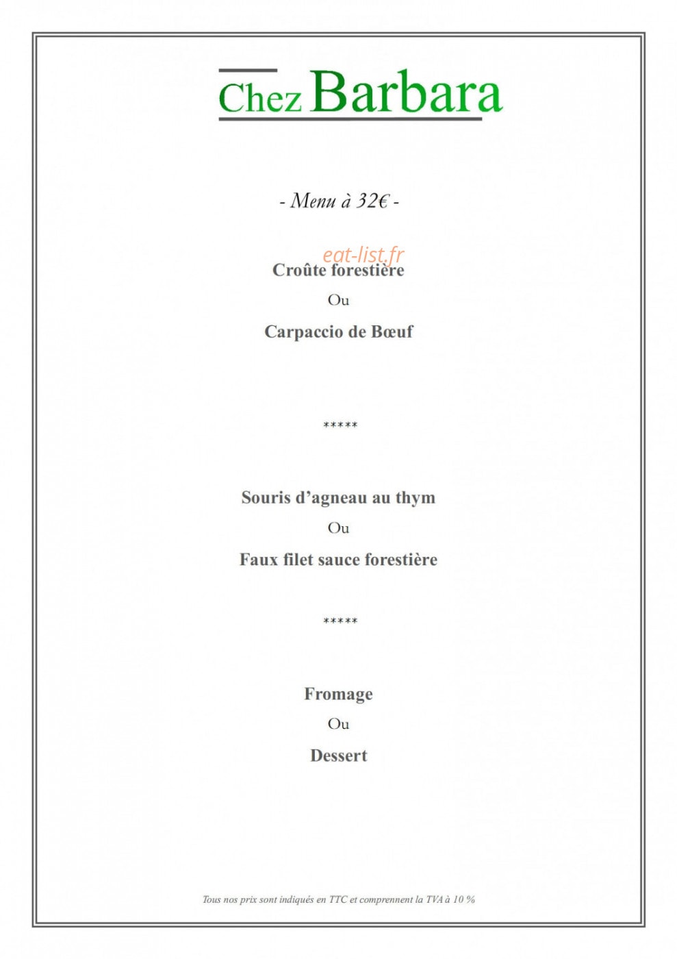 Chez Barbara — carte page 4