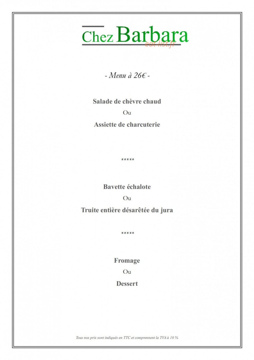Chez Barbara — carte page 3