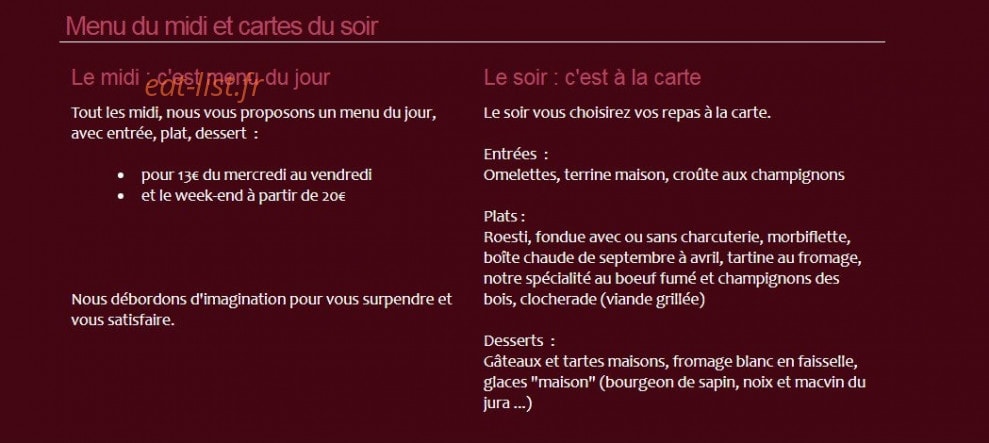 Chalet de la Bourre — carte page 1