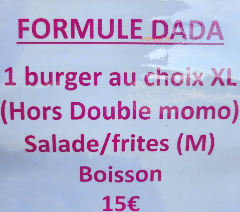 Dada burger — carte page 6
