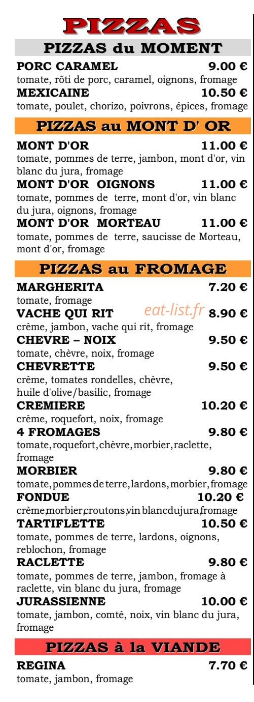 Pizza+ — carte page 1