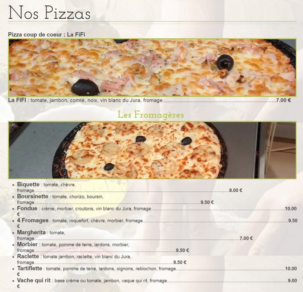Pizza Fifi — carte page 4