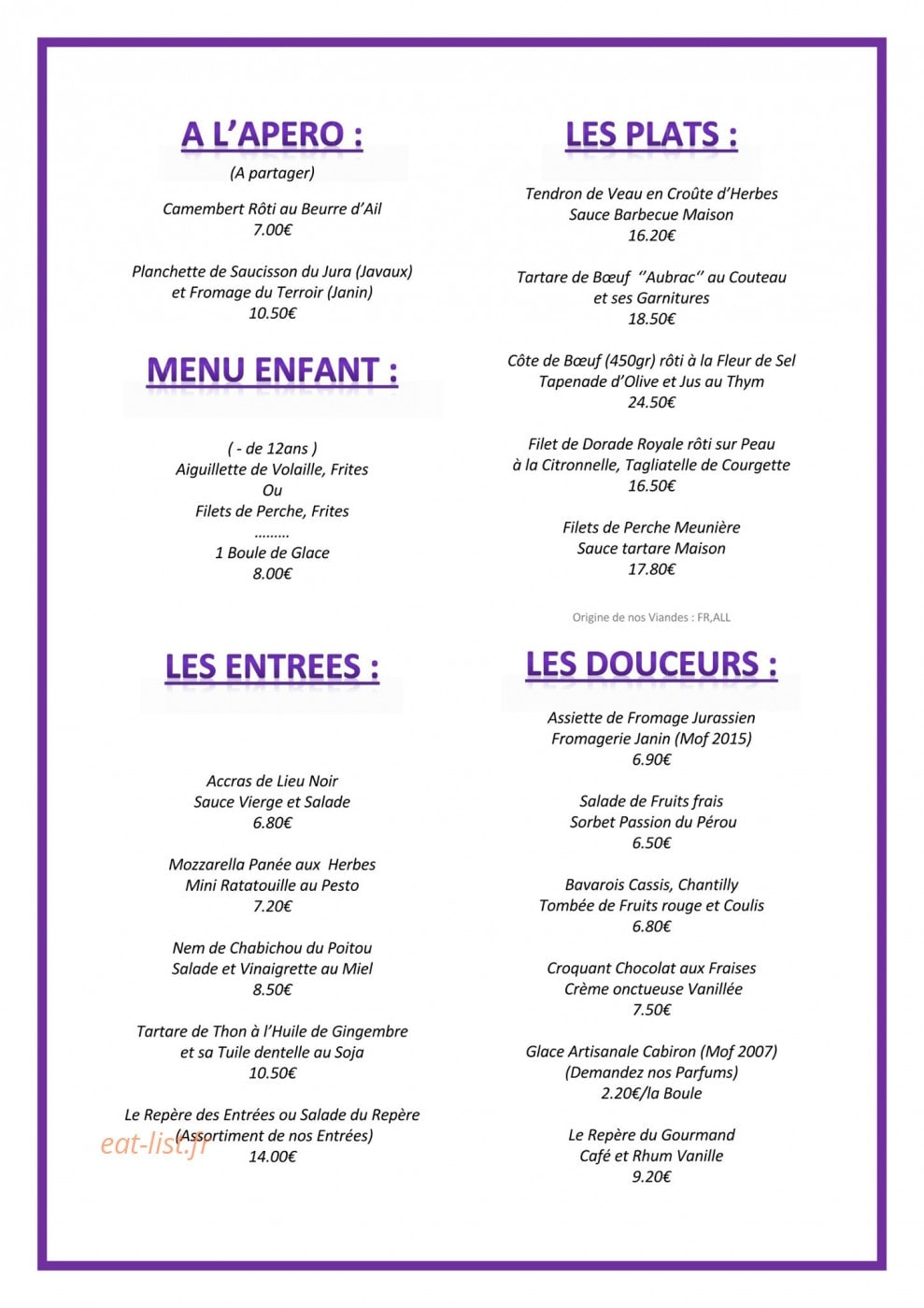 Le Repère — carte page 1