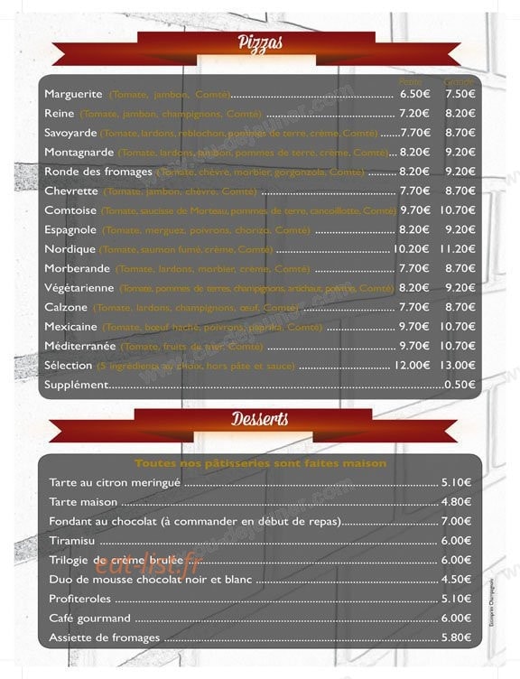 Le restaurant — carte page 3