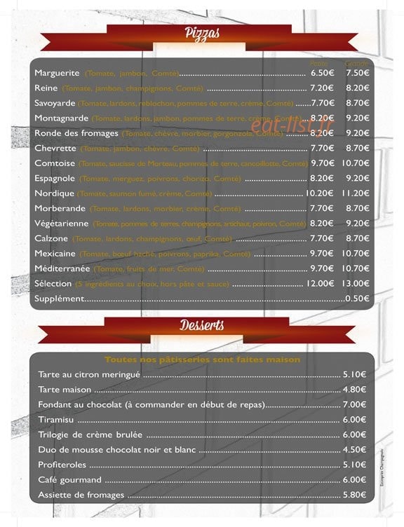 Le restaurant — carte page 4