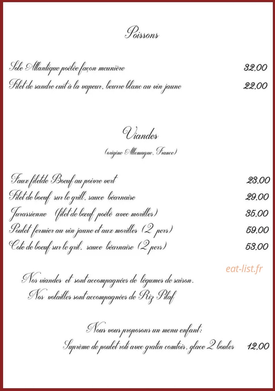 Auberge Des Gourmets — carte page 4
