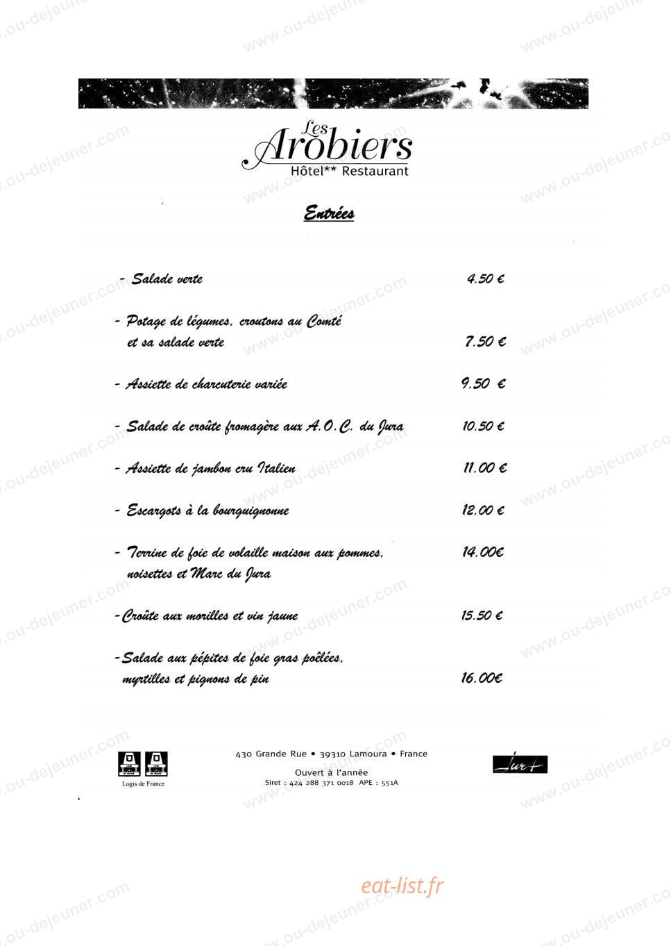 Les Arobiers — carte page 1